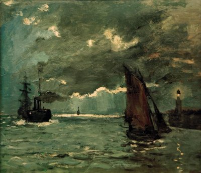 Marine, navires au clair de lune - Claude Monet